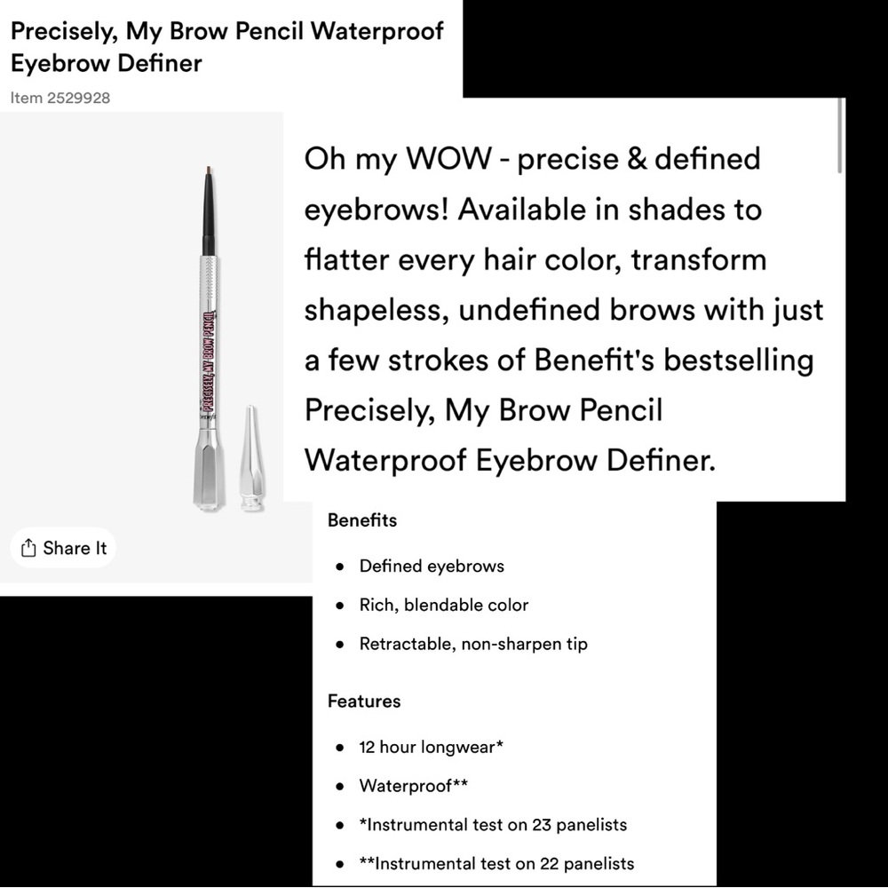 Benefit Precisely, My Brow Pencil Waterproof Eyebrow Definer